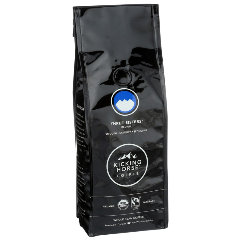 Kicking Horse Coffee 3 Sistrs Med Roasted Bean - 10 Ounce, Case of 6