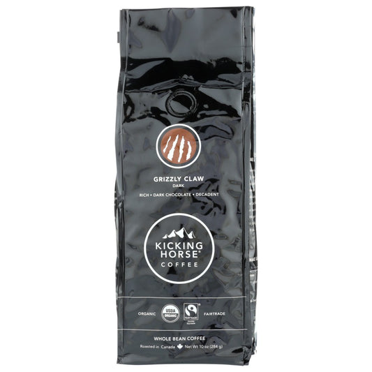 Kicking Horse Coffee Grzly Clw Drk Rst Bean - 10 Ounce,  Case of 6