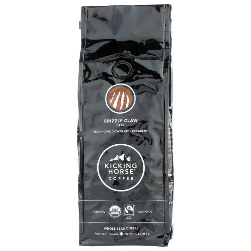 Kicking Horse Coffee Grzly Clw Drk Roasted Bea - 10 Ounce, Case of 6