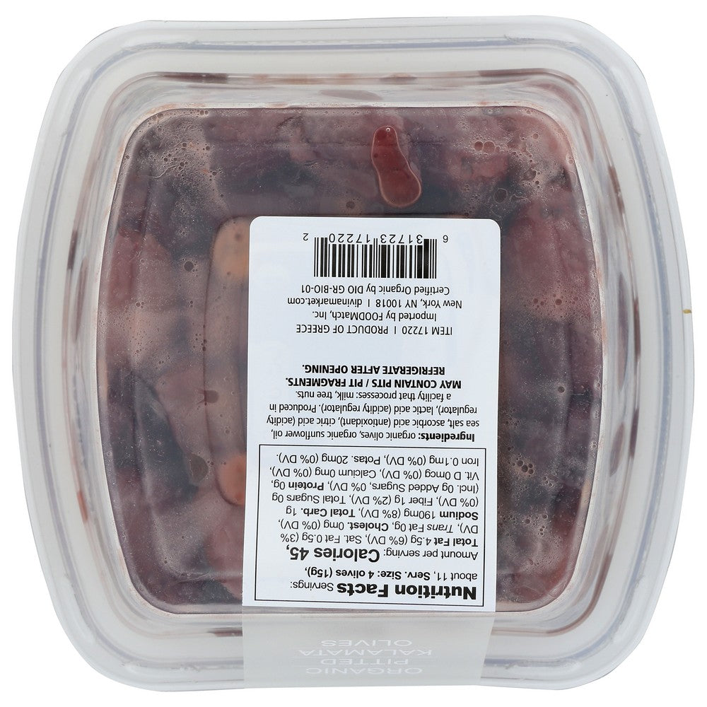 Divina® 17220,  Organicanic Pitted Kalamata Olives 6 Ounce,  Case of 6