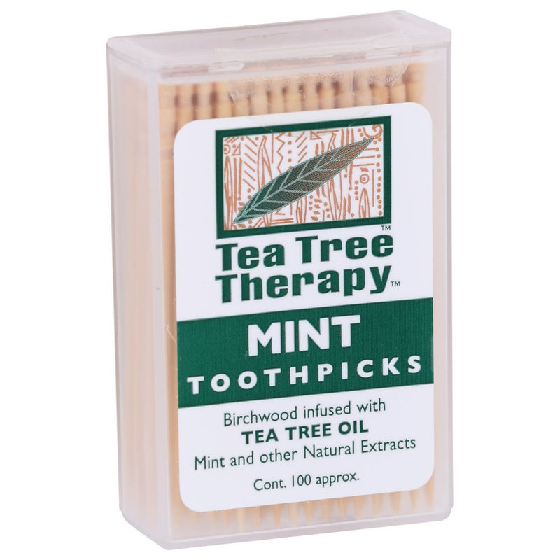 Tea Tree Therapy Toothpick Tea Tree And Mint - 100 Piece, Case of 12