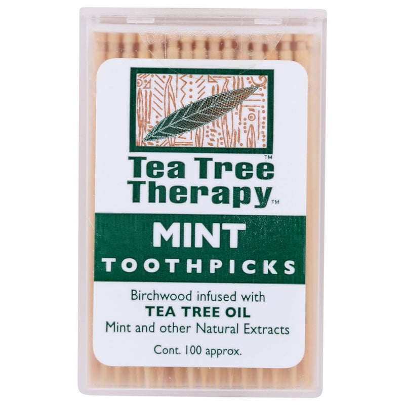 Tea Tree Therapy Toothpick Tea Tree And Mint - 100 Piece, Case of 12