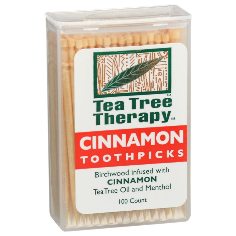 Tea Tree Therapy Toothpick Cinnamon - 100 Piece, Case of 12