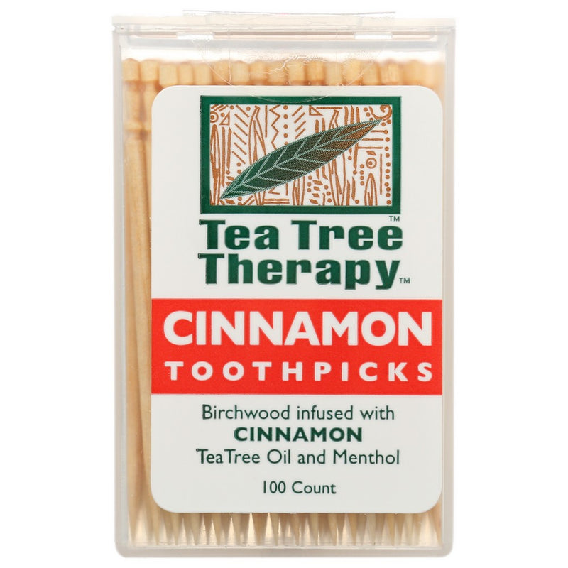 Tea Tree Therapy Toothpick Cinnamon - 100 Piece, Case of 12