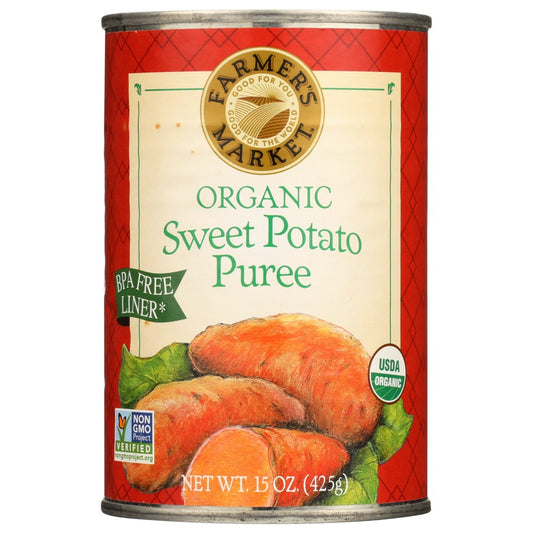 Farmer's Market 10028, Farmer's Market Sweet Potato Puree, Organicanic, 15 Oz.,  Case of 12