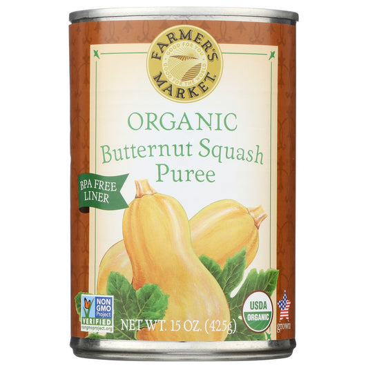 Farmers Market Foods 10028, Farmer's Market Butternut Squash, Organicanic, 15 Oz.,  Case of 12