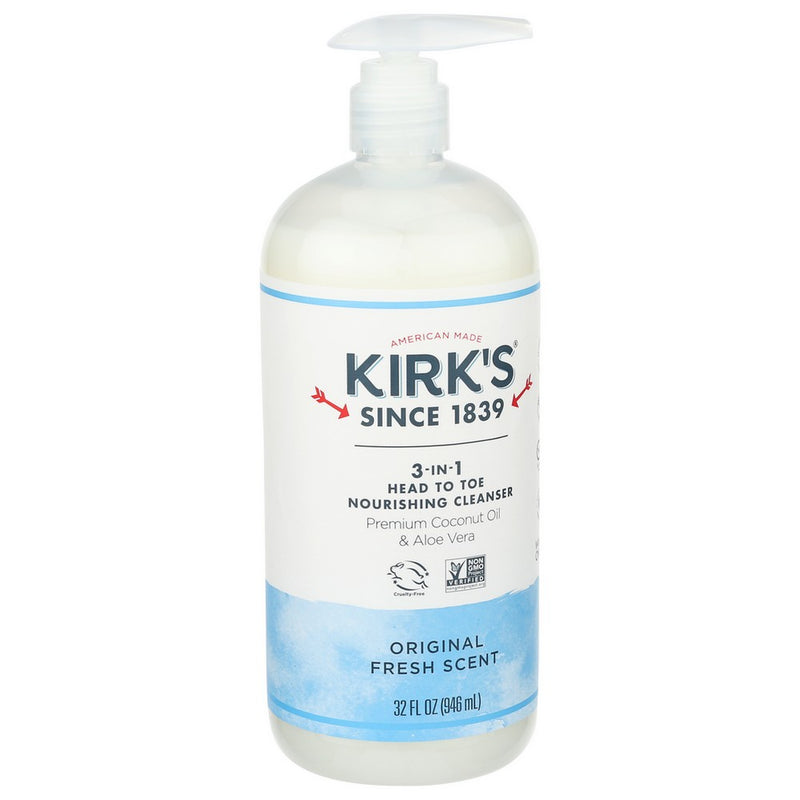 Kirks Wash 3 In 1 Fresh Scent - 32 Fluid Ounce, Case of 1