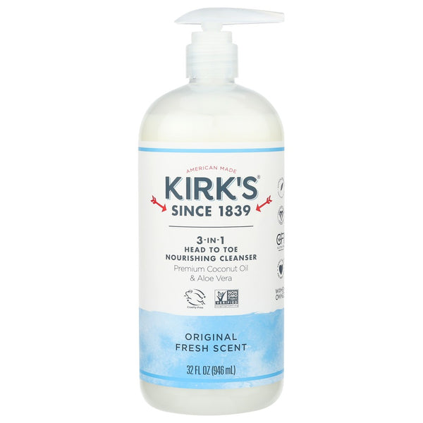 Kirks Wash 3 In 1 Fresh Scent - 32 Fluid Ounce, Case of 1