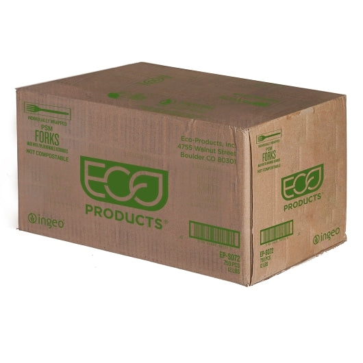 Ecosense 7In White Fork Individually Wrapped - Not Compostable, 750 Each, 750 Per Pack