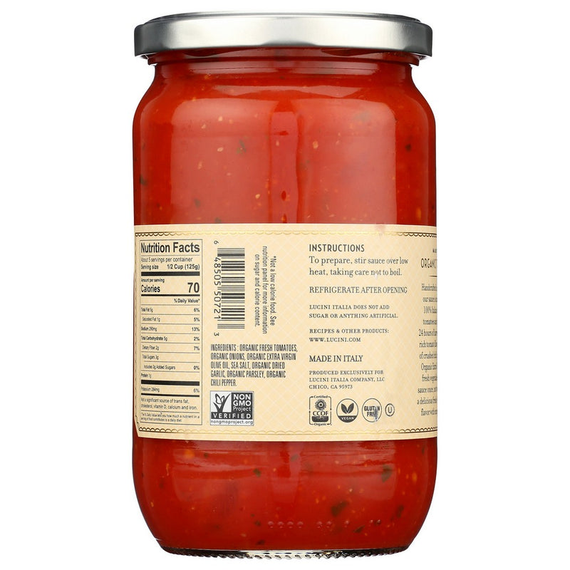 Lucini Italia® 540043, Pasta Sauce Organicanic Spicy Tuscan Tomato Pasta Sauce 24 Ounce,  Case of 6