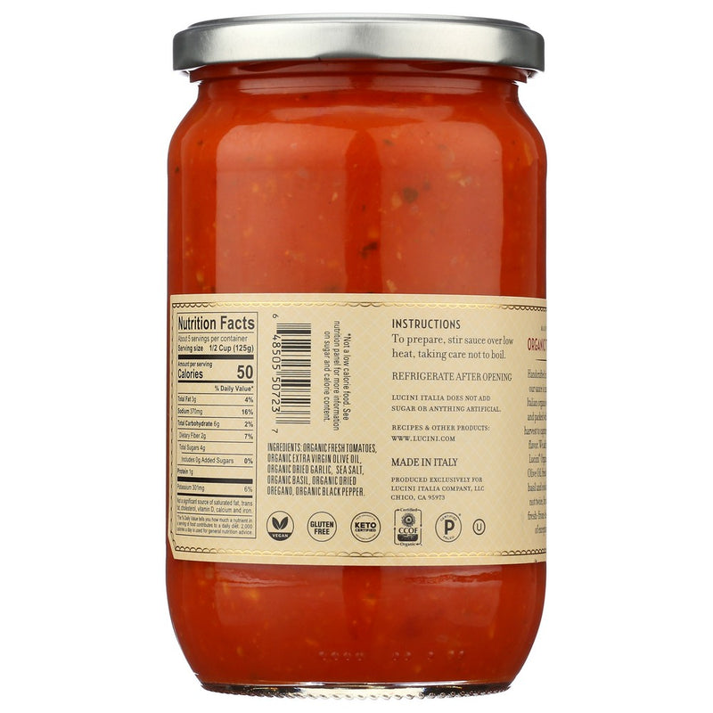 Lucini Grlc Marinara Pasta Sauc - 24 Ounce, Case of 6