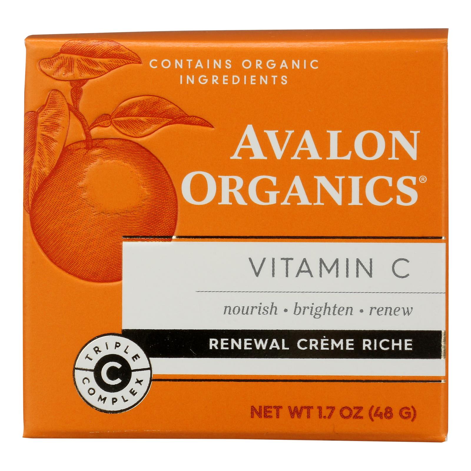 Avalon Organics - Face Creme Vit/c Rnew Rch - 1 Each-1.7 Ounce