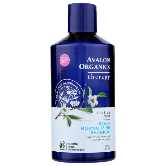 Avalon Organicanics® Av36105, Avalon Organicanics Scalp Normalizing Shampoo, Tea Tree Mint, 414 Ml. Bottle,  Case of 1