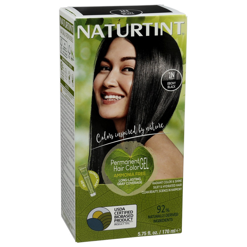 Naturtint® 60001, 1N Ebony Black Permanent Hair Color 5.75 Fluid Ounce,  Case of 3