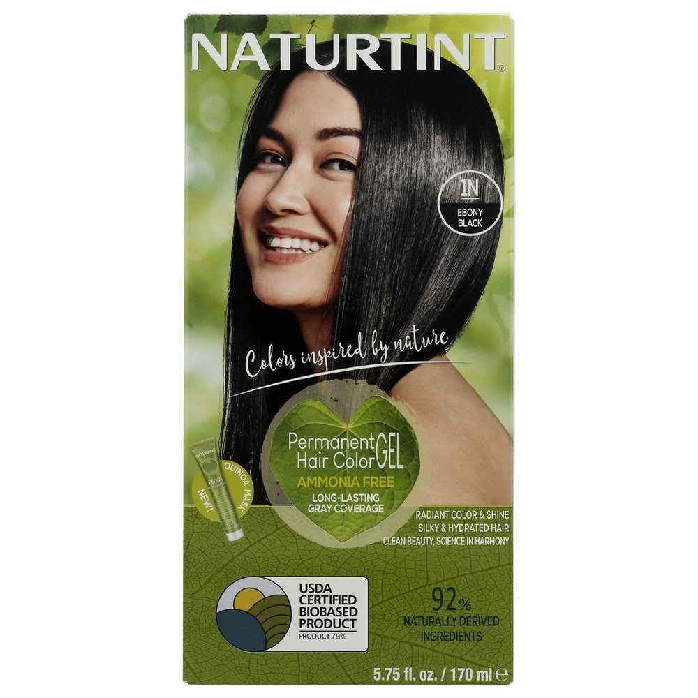 Naturtint® 60001, 1N Ebony Black Permanent Hair Color 5.75 Fluid Ounce,  Case of 3