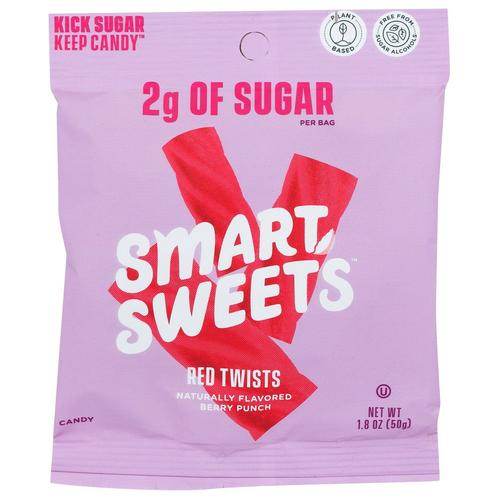 Smartsweets 20070, Red Twists Us Naturally Sweetened Candy 1.8 Ounce,  Case of 12