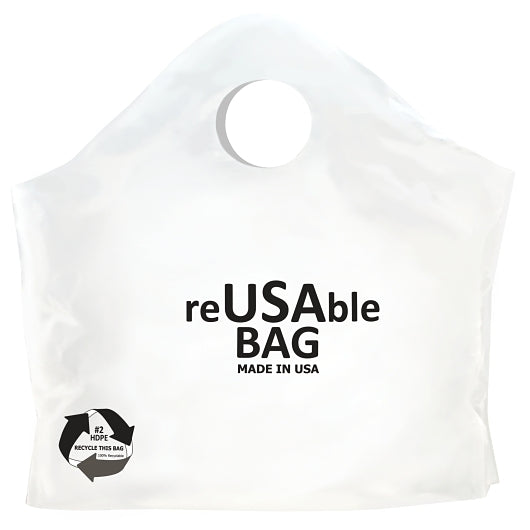 Revolution Consumer Solutions Command Packaging Reusable White Plastic Wave Carry Out Bag 18 X 16 X 9 - 500 Per Case
