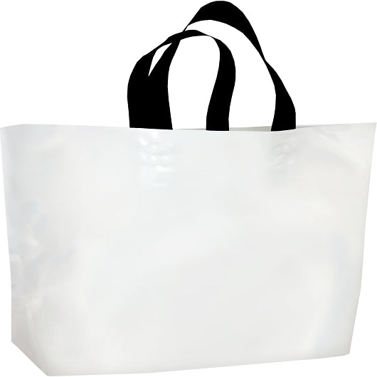 Revolution Consumer Solutions Command Packaging White Soft Loop Plastic Carry Out Bag 21 X 13 X 10 - 500 Per Case
