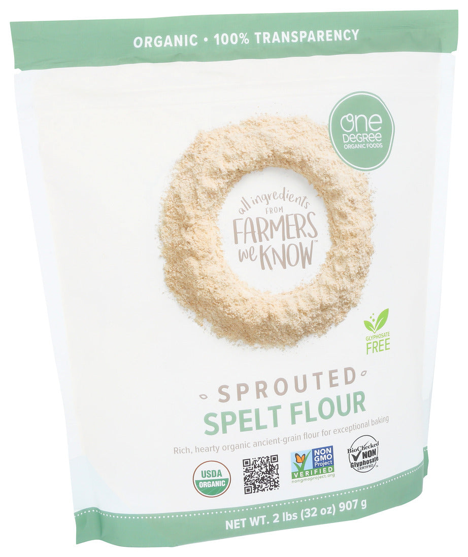 One Degree Organic Foods Sprouted Spelt Flour - Organic - Case of 6 - 32 Ounce.