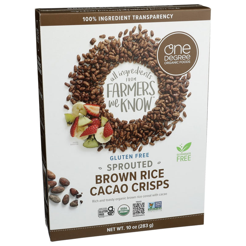 One Degree Cereal Rice Cacao Crisp B - 10 Ounce, Case of 6