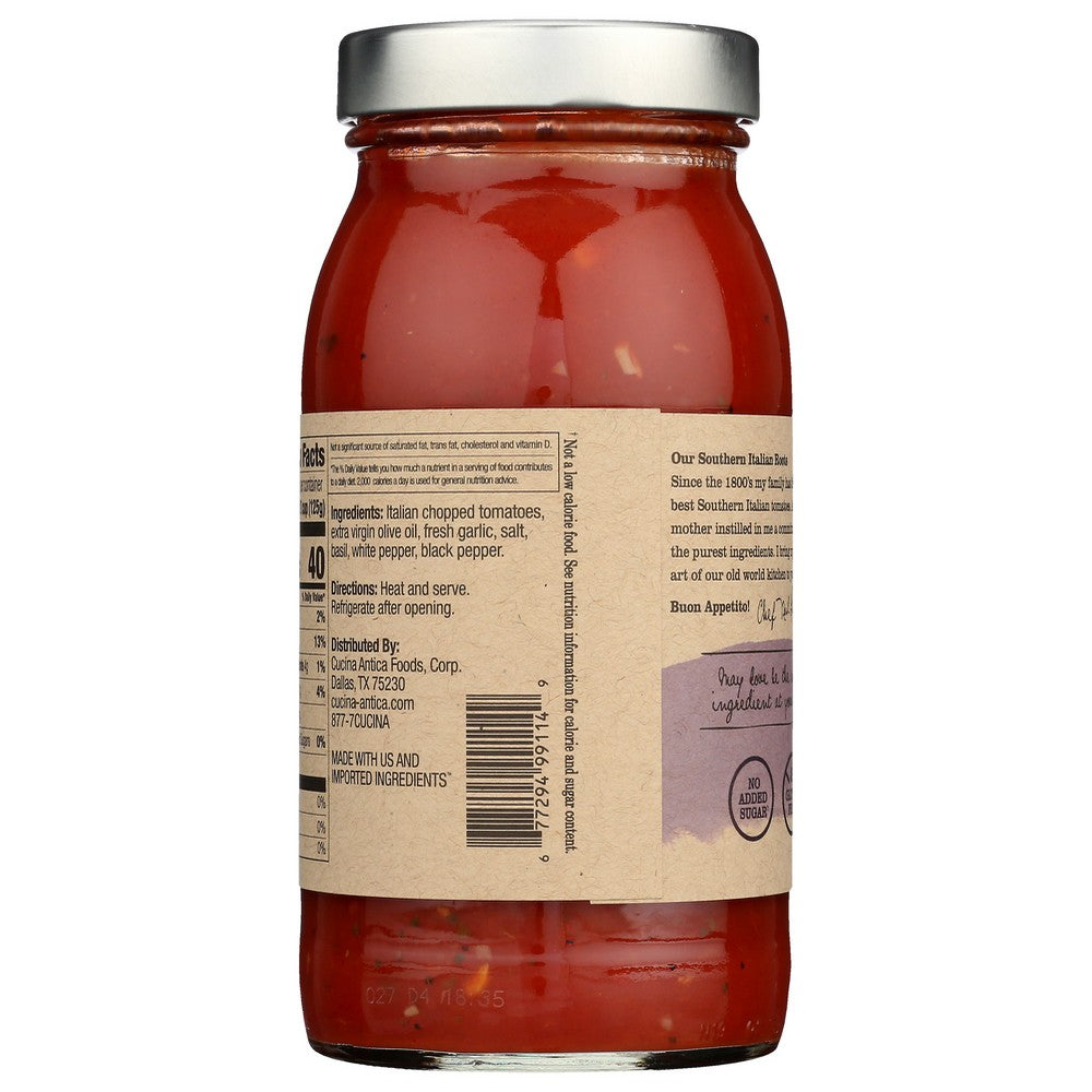 Cucina Antica 677294991149, Cucina Antica Cooking Sauce, Garlic Marinara Sauce, 25 Oz.,  Case of 6