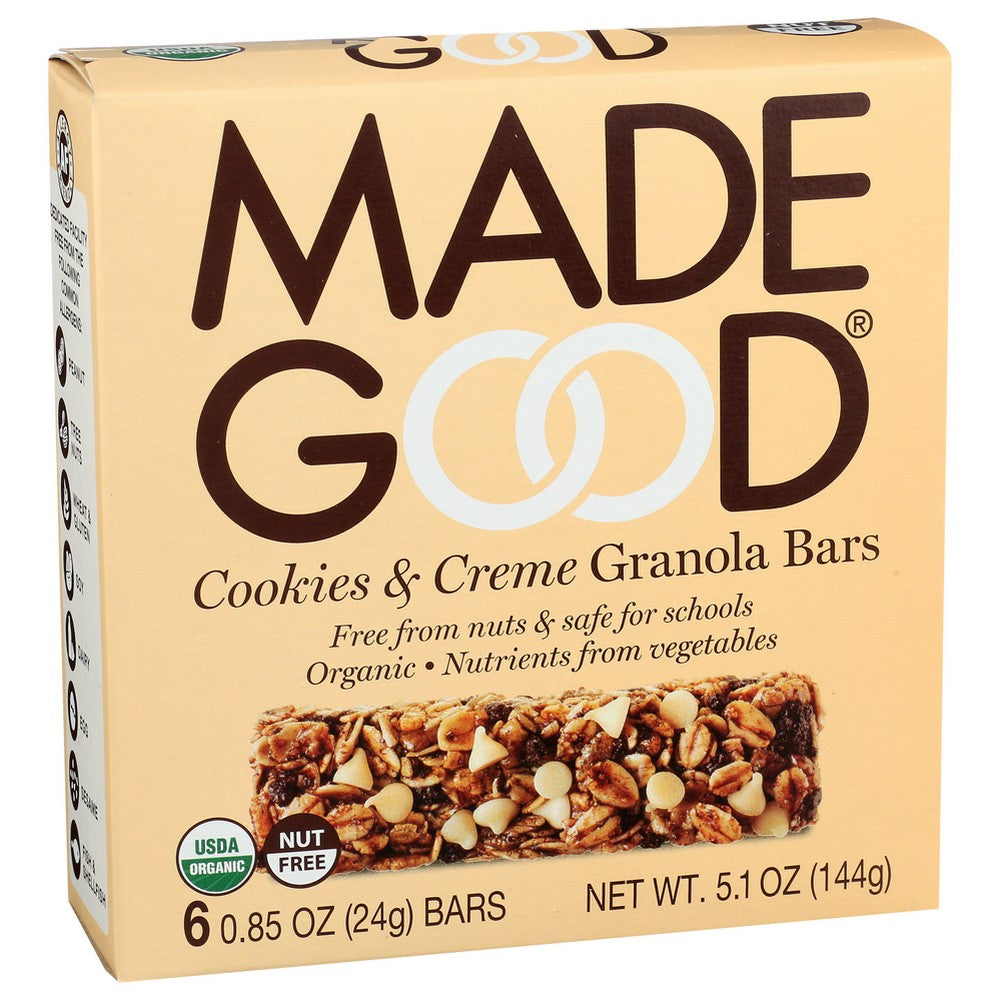 Madegood , Cookies And Crème Bar Granola Bar 5.1 Ounce,  Case of 6