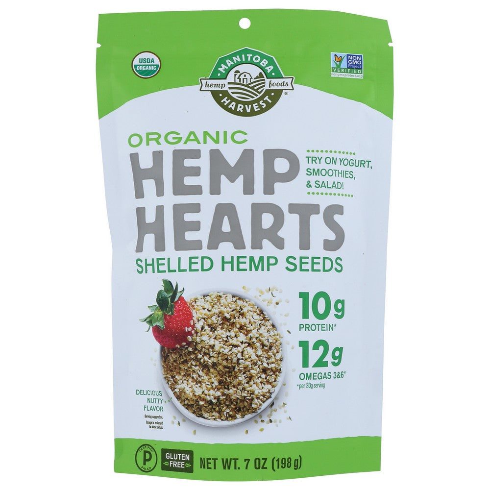 Manitoba Harvest 7002, Manitoba Harvest Raw Shelled Hemp Seeds Organicanic Hemp Hearts, 7 Oz.,  Case of 8