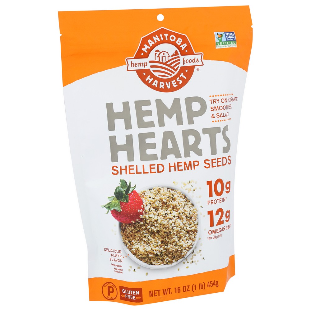 Manitoba Harvest , Manitoba Harvest Raw Shelled Hemp Seeds Hemp Hearts, 1 Lb.,  Case of 6