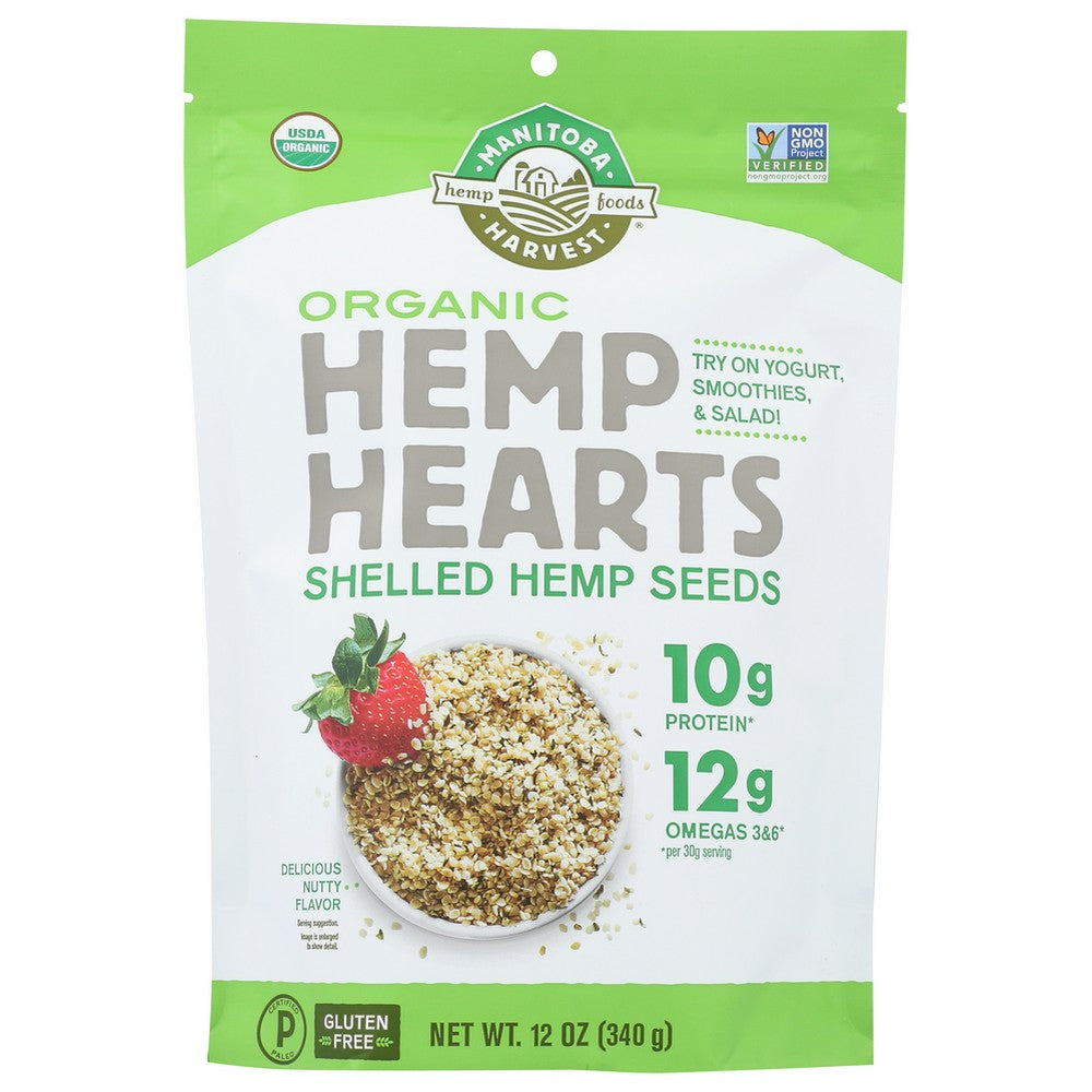 Manitoba Harvest® , Manitoba Harvest Raw Shelled Hemp Seeds Organicanic Hemp Hearts, 12 Oz.,  Case of 6