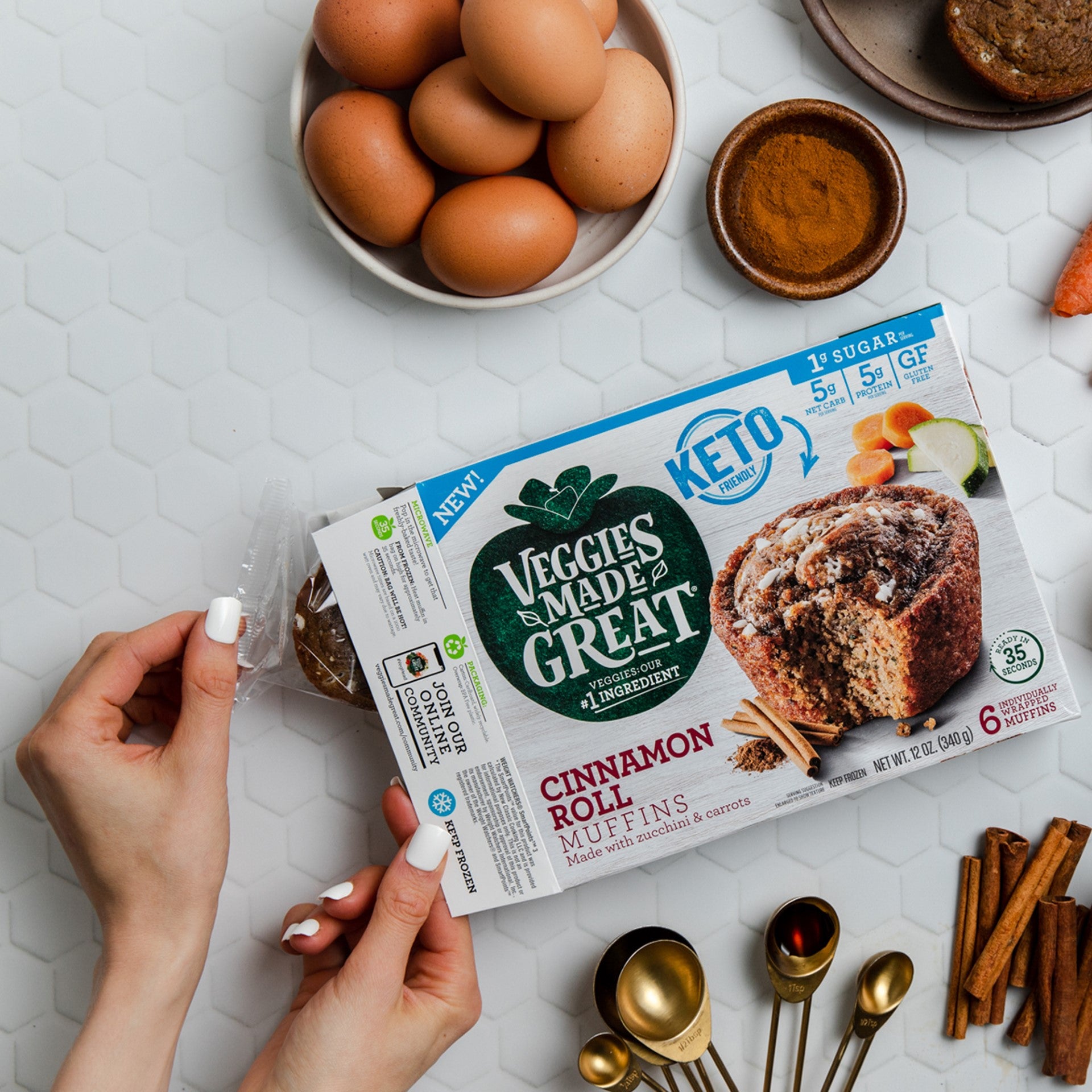Veggies Made Great Keto Cinnamon Roll Muffin 12 Ounce Size - 8 Per Case