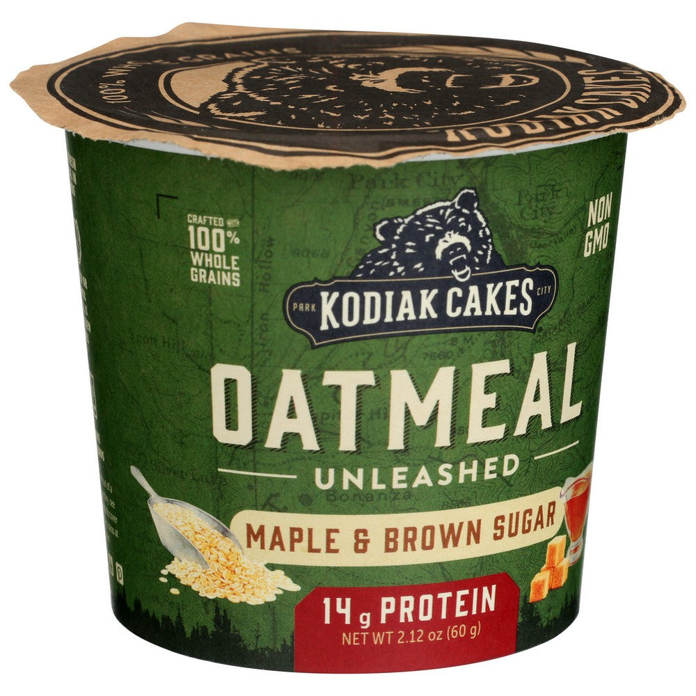 Kodiak Cakes® 1344, Maple & Brown Sugar Oatmeal Unleashed 2.12 Ounce,  Case of 12