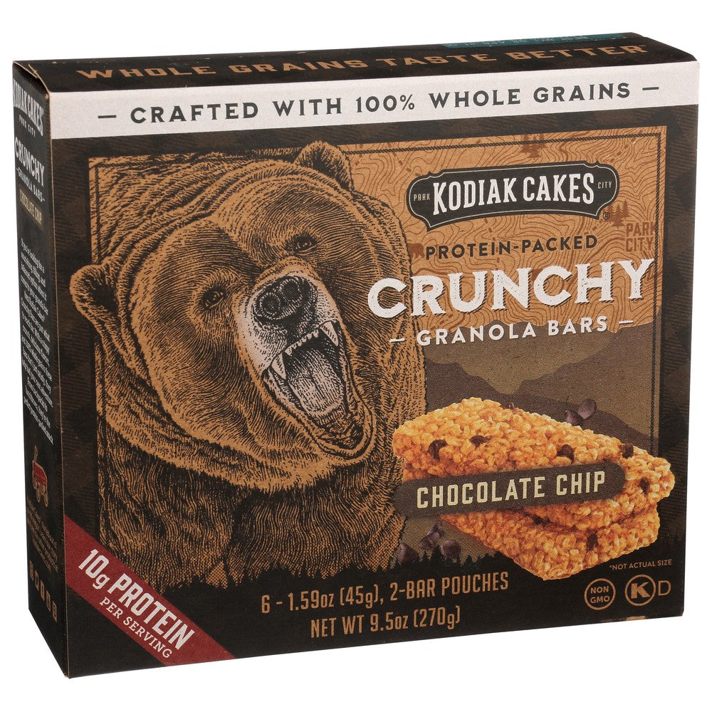 Kodiak Cakes , Chocolate Chip Crunchy Granola Bars 9.5 Ounce,  Case of 12