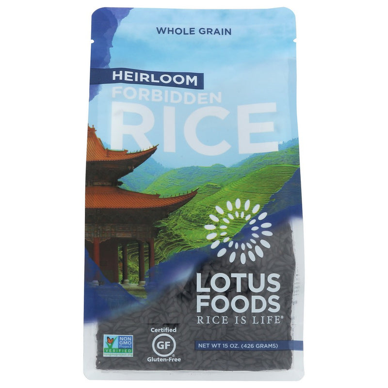 Lotus Foods Rice Forbidden Black Organic - 15 Ounce, Case of 6