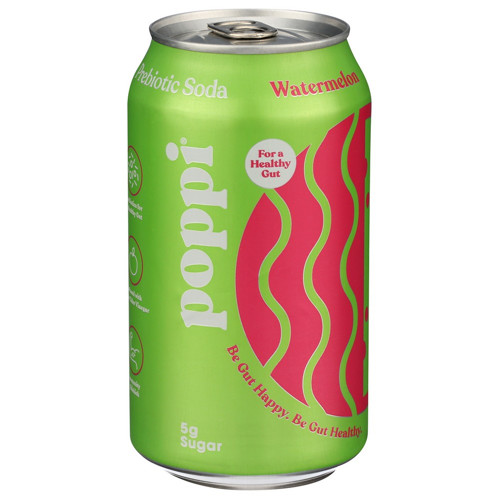 Poppi ,  Watermelon Prebiotic Soda 12 Fluid Ounce,  Case of 12