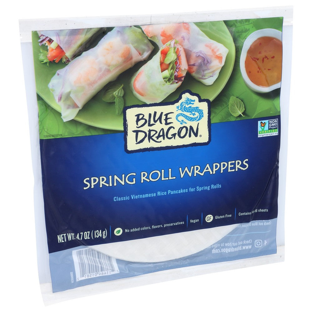 Blue Dragon® 555581, Blue Dragon Spring Roll Wrappers, 4.7 Oz.,  Case of 12