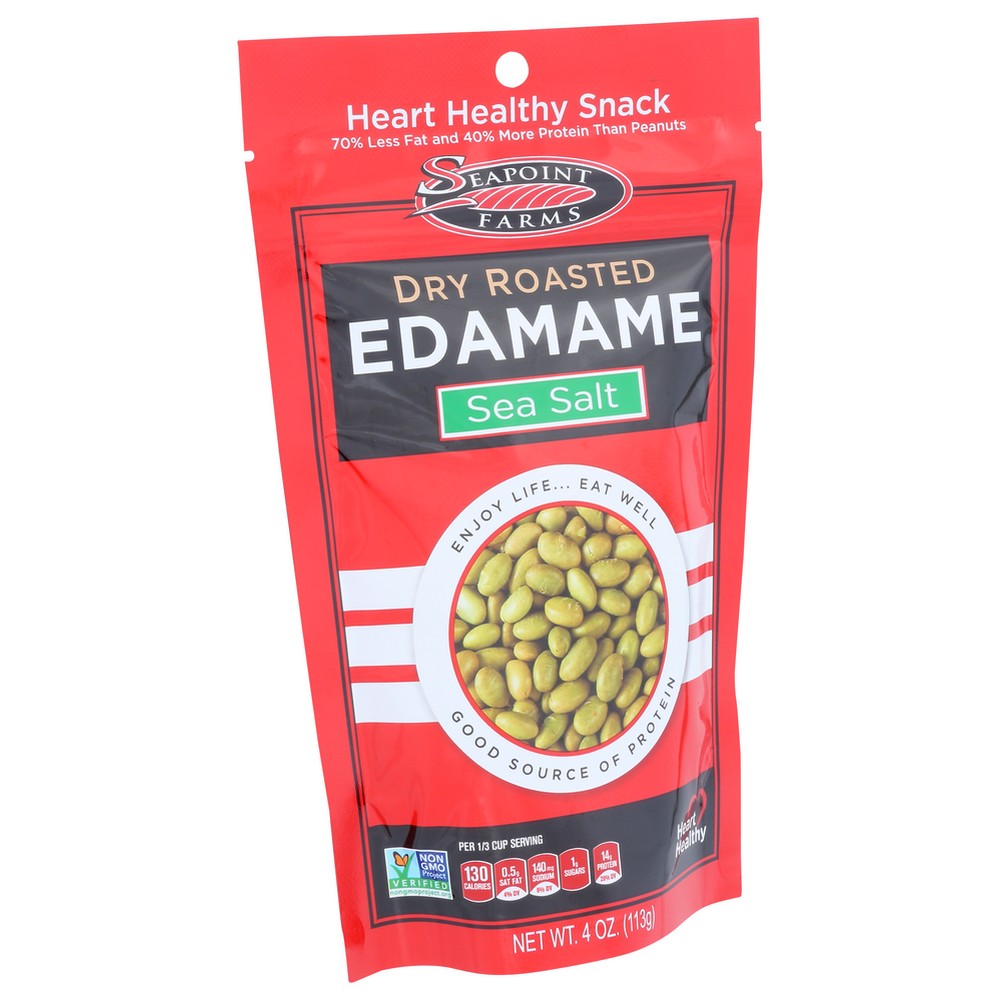 Seapoint Farms Edamame Dry Rstd Lte Slt Gluten Free - 4 Ounce,  Case of 12