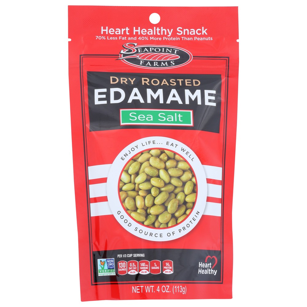 Seapoint Farms Edamame Dry Rstd Lte Slt Gluten Free - 4 Ounce,  Case of 12