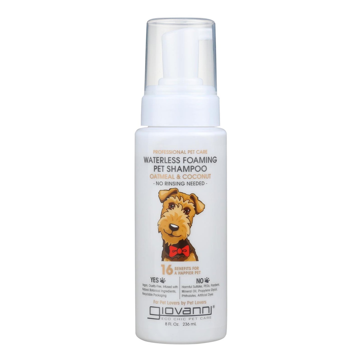 Giovanni Hair Care Products - Pet Shampoo Foam Oatml&cnut - 1 Each-8 Fluid Ounce