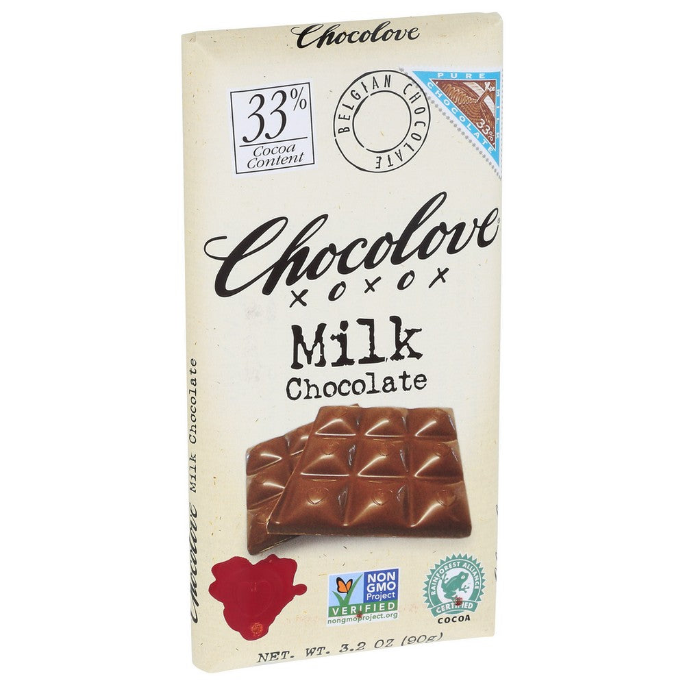 Chocolove® 130,  33% Cocoa Milk Chocolate Bar 3.2 Ounce,  Case of 12