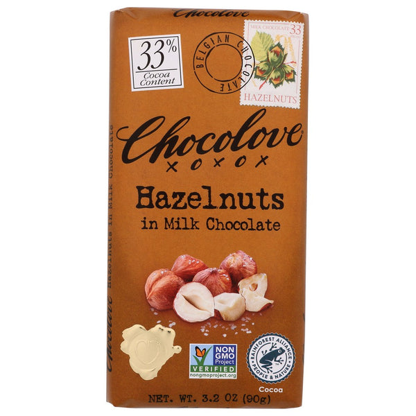 Chocolove Chocolate Bar Mlk Hazlnt - 3 Ounce, Case of 12