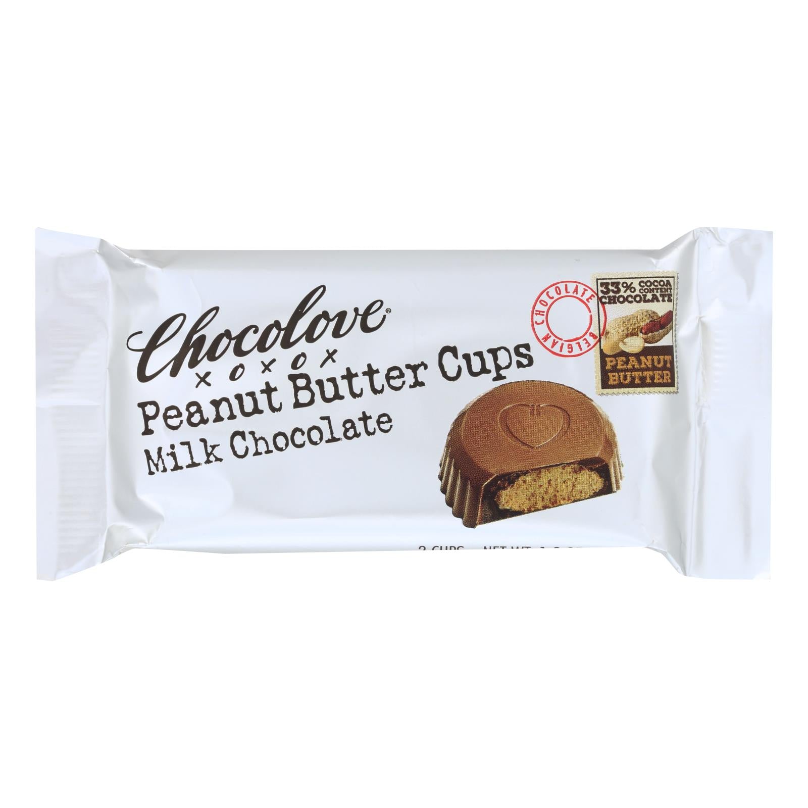 Chocolove - Cup Peanut Butter Milk Chocolate - Case of 10 - 1.2 ounces