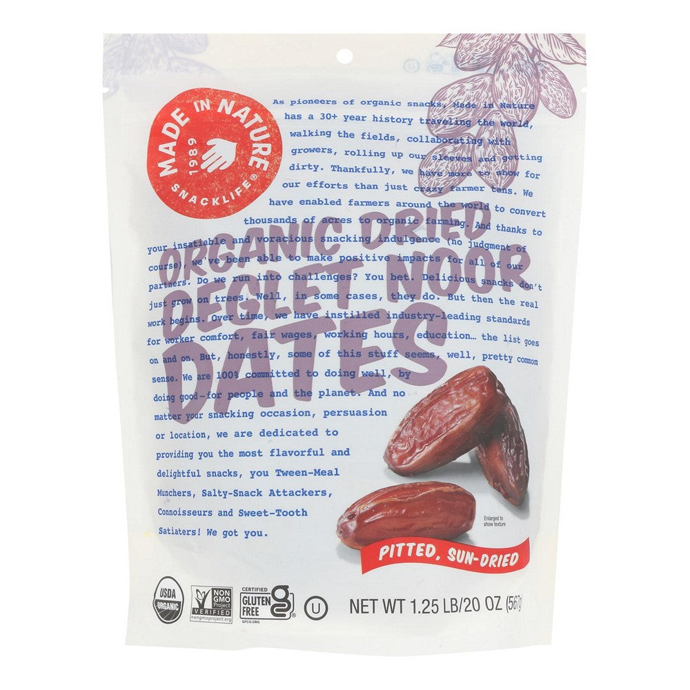 Made In Nature, Organic Dates Dried Fruit - Case of 6 - 20 OZ