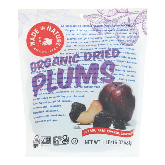 Made In Nature - Plums Dried - Case of 6-16 Ounce