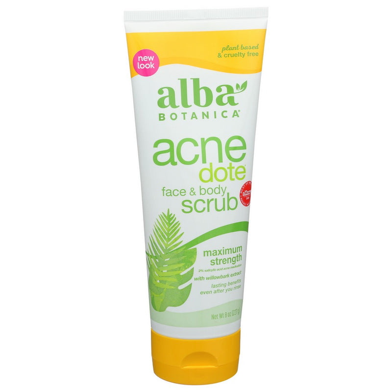 Alba Botanica Face & Body Scrub Acnedote - 8 Ounce, Case of 1