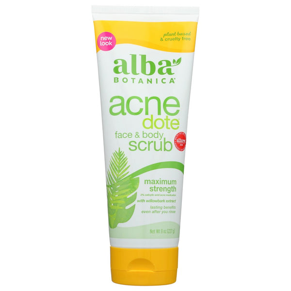 Alba Botanica Face & Body Scrub Acnedote - 8 Ounce, Case of 1