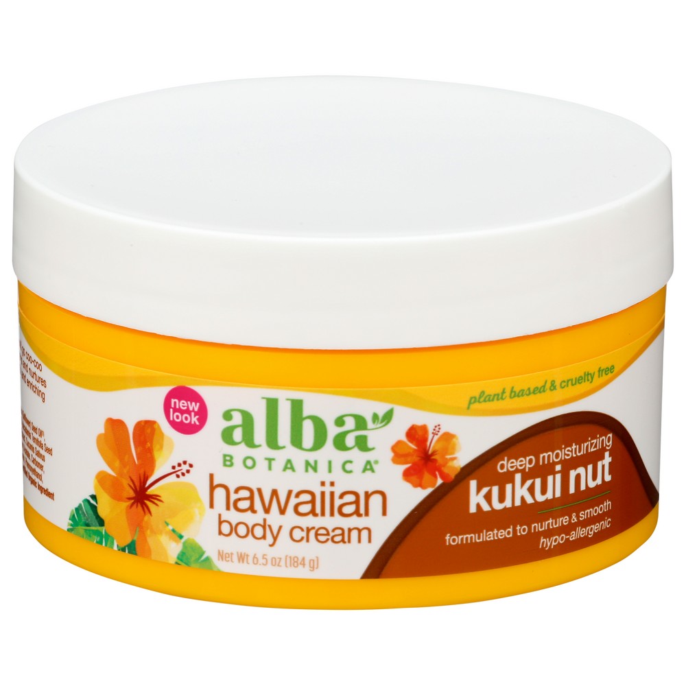 Alba Botanica® Al00824, Alba Botanica Deep Moisturizing Kukui Nut Hawaiian Body Cream, 6.5 Oz.,  Case of 1