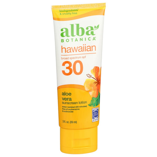 Alba Botanica® Al01059, Alba Botanica Aloe Vera Spf 30 Hawaiian Sunscreen, 4 Oz.,  Case of 1