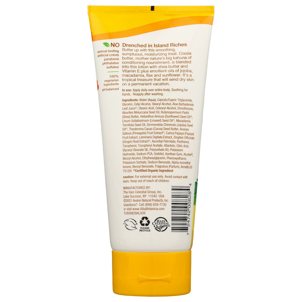 Alba Botanica Al00828, Alba Cocoa Butter H&B Ltn 7Oz Hawaiian Hand & Body Lotion 6 Ounce,  Case of 1