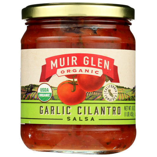 Muir Glen Salsa Medm Grlc C - 16 Ounce,  Case of 6