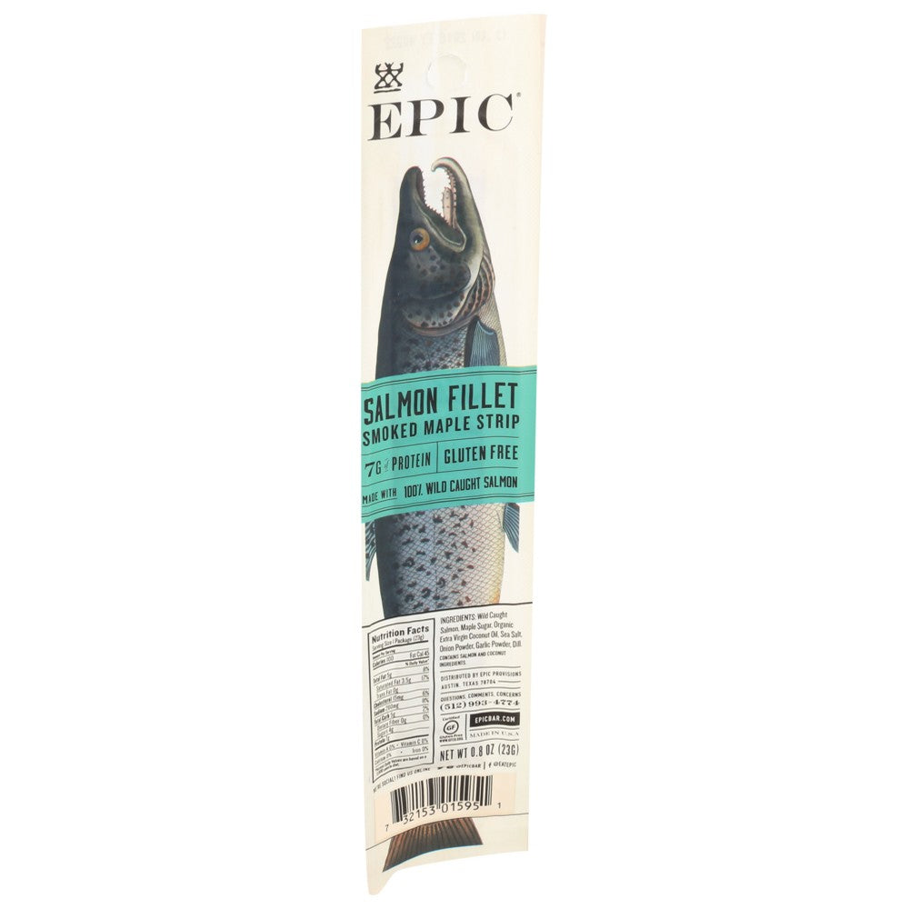 Epic® 2964, Epic Salmon Strip, Smoked Maple Salmon Fillet, 0.8 Oz.,  Case of 20